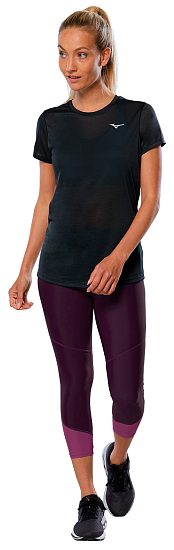 Тайтсы женские Mizuno Core 3/4 Grape Wine - Фото 5 большая