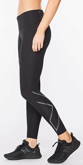 Тайтсы женские 2XU Light Speed Mid-Rise Compression Tall Black - Фото 2 большая
