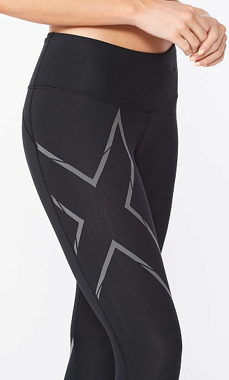 Тайтсы женские 2XU Light Speed Mid-Rise Compression Tall Black - Фото 5 большая