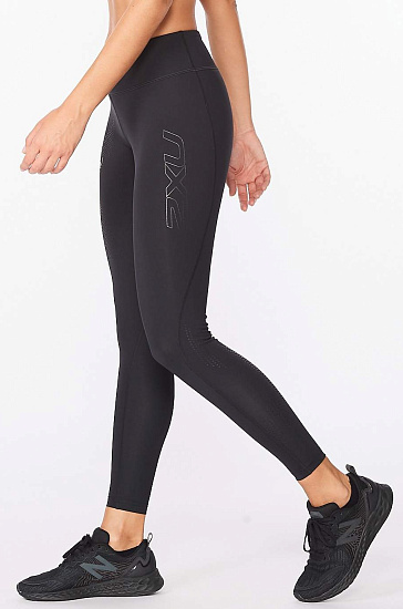 Тайтсы женские 2XU Motion Mid-Rise Compression Black - Фото 2 большая