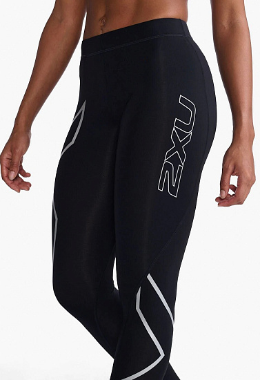 Тайтсы женские 2XU Core Compression Black/Silver - Фото 5 большая