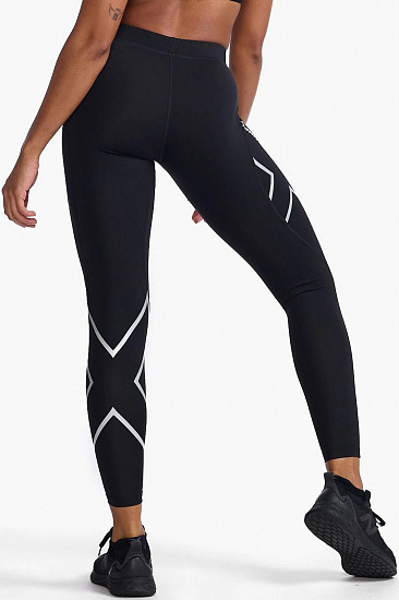 Тайтсы женские 2XU Core Compression Black/Silver - Фото 6 большая