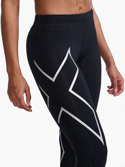 Тайтсы женские 2XU Core Compression Black/Silver - Фото 9 большая