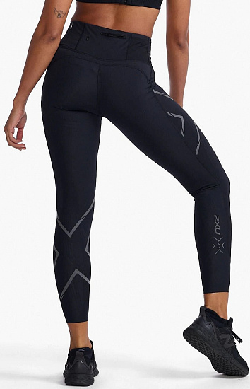 Тайтсы женские 2XU Light Speed Mid-Rise Compression Black - Фото 3 большая