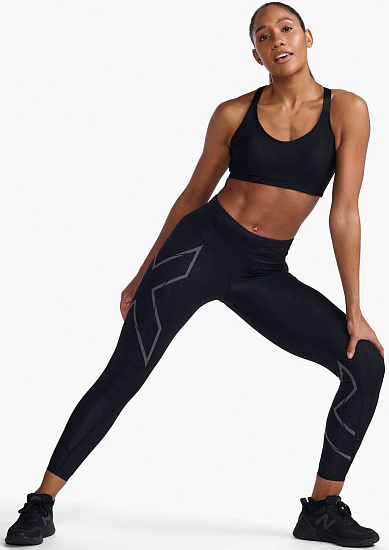 Тайтсы женские 2XU Light Speed Mid-Rise Compression Black - Фото 4 большая
