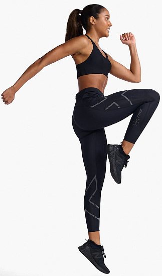 Тайтсы женские 2XU Light Speed Mid-Rise Compression Black - Фото 6 большая