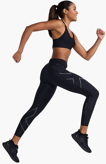 Тайтсы женские 2XU Light Speed Mid-Rise Compression Black - Фото 7 большая