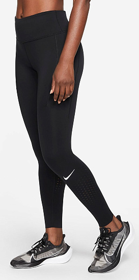 Тайтсы женские Nike Epic LX Black/Reflective Silver - Фото 5 большая