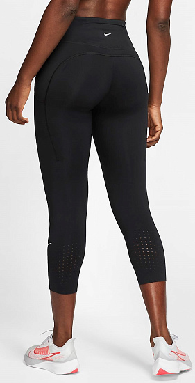 Тайтсы женские Nike Epic LX Crop Black/Reflective Silver - Фото 3 большая