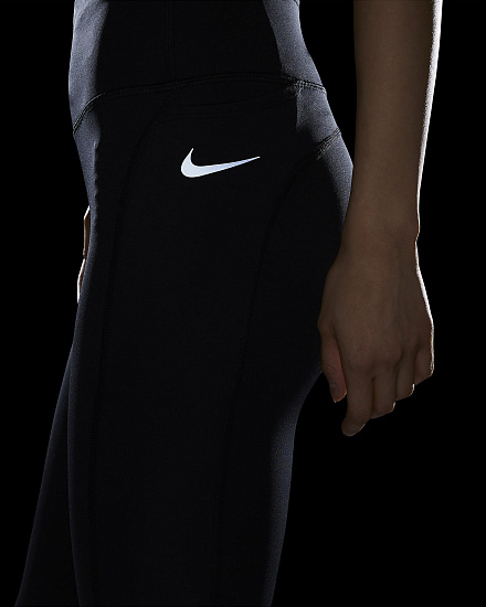 Тайтсы женские Nike Dri-Fit Fast Black/Reflective Silv - Фото 10 большая