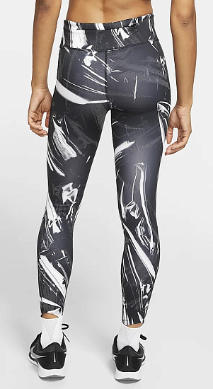 Брюки женские Nike Epic Lx Tght Fl Black/Black/Reflective Silv - Фото 4 большая