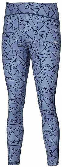 Тайтсы женские Mizuno 7/8 Printed синий - Фото 1 большая