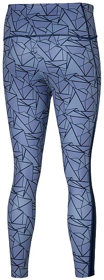 Тайтсы женские Mizuno 7/8 Printed синий - Фото 2 большая
