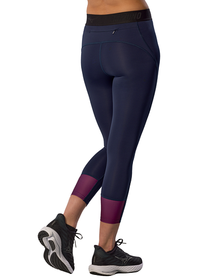 Тайтсы женские Mizuno Core Impulse 3/4 Baritone Blue - Фото 4 большая