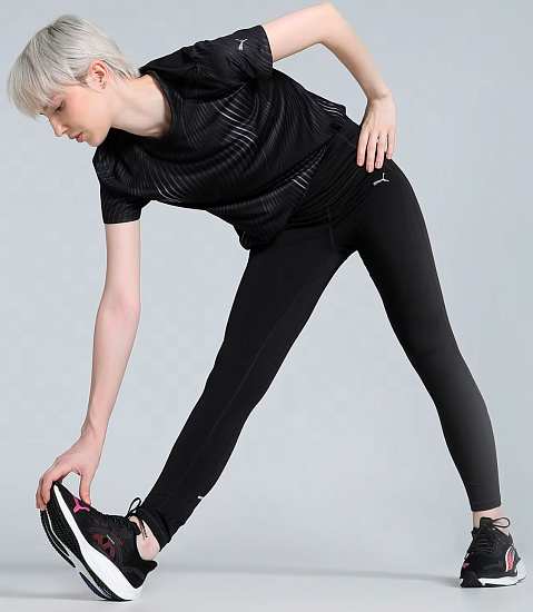 Тайтсы женские Puma Run Microfleece Hw Fl Black - Фото 6 большая