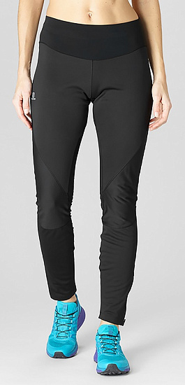 Тайтсы женские Salomon Trail Runner WS Black/Bk - Фото 2 большая