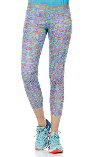 Тайтсы женские Mizuno Impulse Printed Long Мульти/Голубой - Фото 3 большая