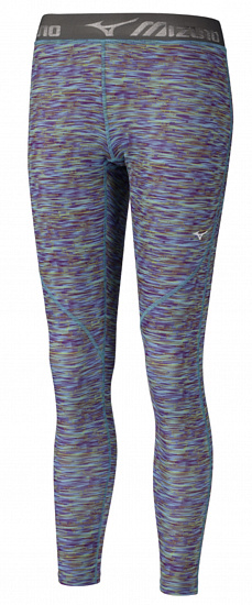 Тайтсы женские Mizuno Impulse Printed Long Мульти/Голубой - Фото 1 большая