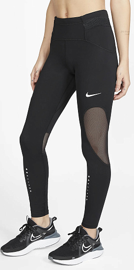 Тайтсы женские Nike Icon Clash Speed 7/8 Black/Sapphire/Fire Pink/White - Фото 3 большая