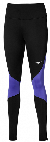 Тайтсы женские Mizuno Waramlite черный/пурпурный  - Фото 1 большая