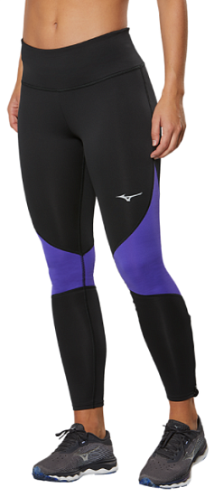 Тайтсы женские Mizuno Waramlite черный/пурпурный  - Фото 3 большая