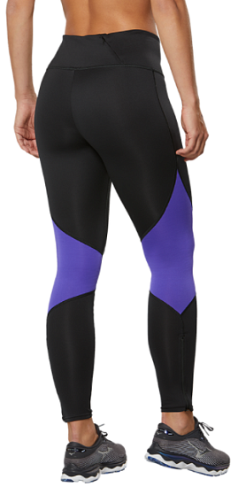 Тайтсы женские Mizuno Waramlite черный/пурпурный  - Фото 4 большая