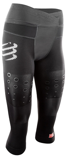 Тайтсы женские Compressport Pirate 3/4 Черный - Фото 1 большая
