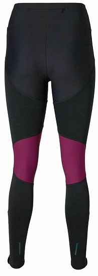 Тайтсы женские Mizuno Tech Thermal Charge Black/Dark purple - Фото 2 большая