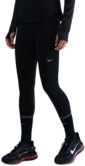 Тайтсы женские Nike Dri-FIT Tempo Hr 7/8 Flsh Black/Summit White - Фото 3 большая