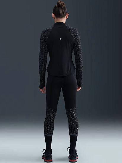 Тайтсы женские Nike Dri-FIT Tempo Hr 7/8 Flsh Black/Summit White - Фото 8 большая
