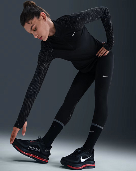 Тайтсы женские Nike Dri-FIT Tempo Hr 7/8 Flsh Black/Summit White - Фото 7 большая