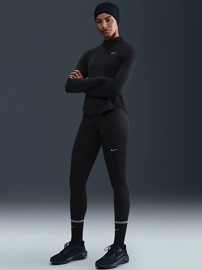 Тайтсы женские Nike Dri-FIT Tempo Hr 7/8 Black/Reflective Silver - Фото 5 большая