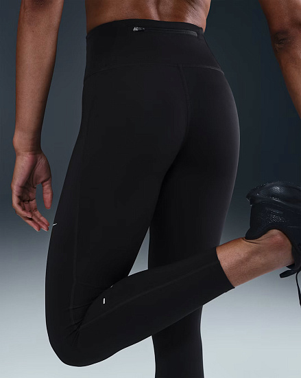 Тайтсы женские Nike Dri-FIT Tempo Hr 7/8 Black/Reflective Silver - Фото 8 большая