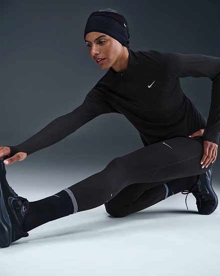 Тайтсы женские Nike Dri-FIT Tempo Hr 7/8 Black/Reflective Silver - Фото 9 большая