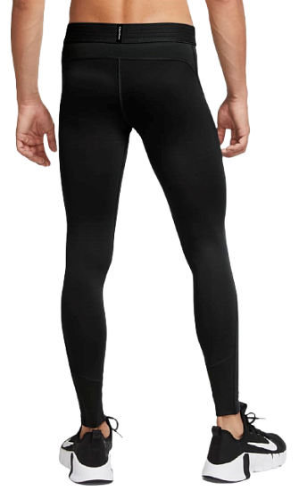 Тайтсы мужские Nike Pro Warm Black/Black/White - Фото 2 большая