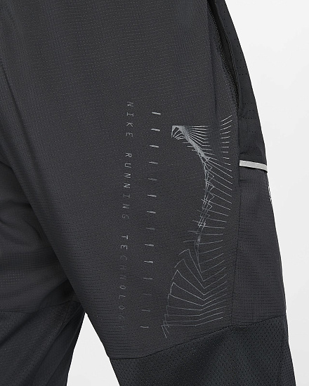 Брюки мужские Nike Phenom Track FF Black/Reflective Silv - Фото 5 большая