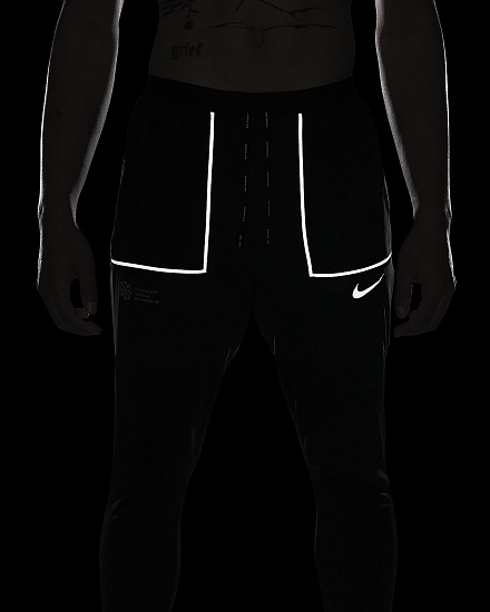 Брюки мужские Nike Phenom Track FF Black/Reflective Silv - Фото 6 большая