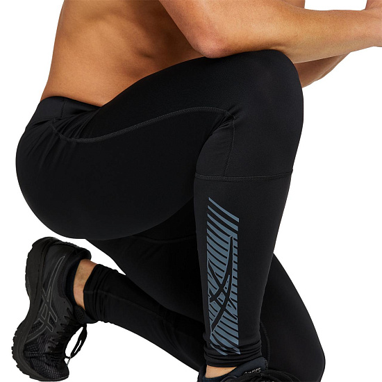 Тайтсы мужские ASICS Icon Performance Black/Carrier Grey - Фото 4 большая