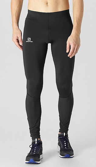 Тайтсы мужские Salomon Agile Warm Black - Фото 2 большая