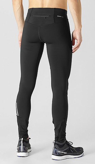 Тайтсы мужские Salomon Agile Warm Black - Фото 3 большая