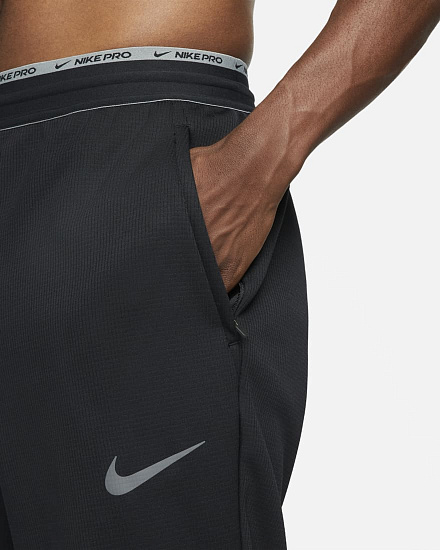 Брюки мужские Nike Pro Therma-FIT Black - Фото 4 большая