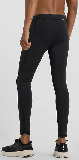 Тайтсы мужские New Balance NB Sleek Pocket Black - Фото 4 большая