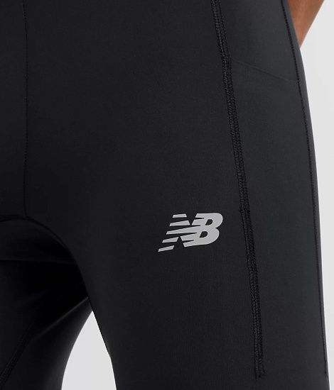 Тайтсы мужские New Balance NB Sleek Pocket Black - Фото 2 большая