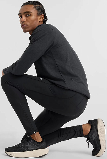 Тайтсы мужские New Balance NB Sleek Pocket Black - Фото 3 большая