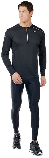 Тайтсы мужские Mizuno Impulse Core Long Черный - Фото 3 большая