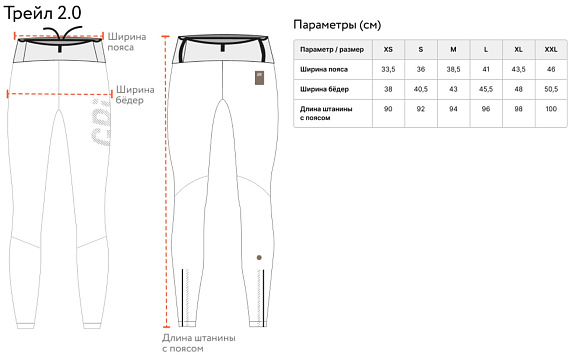 Тайтсы мужские GRI Трейл 2.0 Чёрный - Фото 7 большая