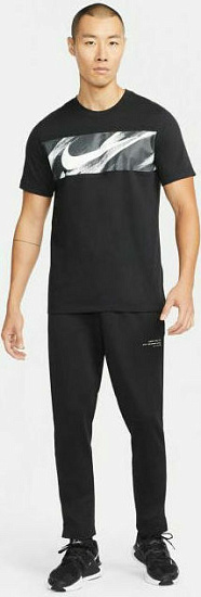 Брюки мужские Nike Q5 Flc Taper Black/Black/Light Bone - Фото 2 большая