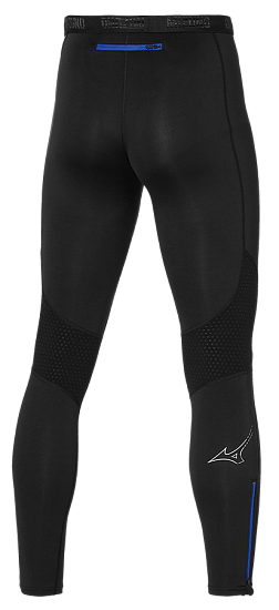 Тайтсы мужские Mizuno Warmalite Black/Sodalite Blue - Фото 2 большая