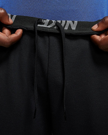 Брюки мужские Nike Dri-Fit Fleece Training Black - Фото 3 большая