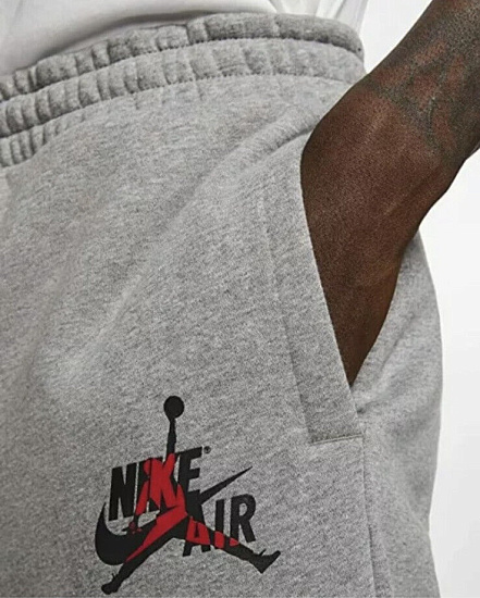 Брюки мужские Nike Air Jordan Jumpman Classics Fleece Grey - Фото 4 большая